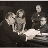 Harold Clurman, Maureen Stapleton, Morris Carnovsky and unidentified in rehearsal for the stage production The Cold Wind and the Warm