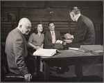 S. N. Behrman, Maureen Stapleton, Eli Wallach and Harold Clurman in rehearsal for the stage production The Cold Wind and the Warm