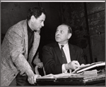 Eli Wallach and director Harold Clurman in rehearsal for the stage production The Cold Wind and the Warm