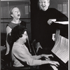 Agnes DeMille, Ray Bolger and unidentified in rehearsal for the stage production Come Summer
