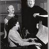 Agnes de Mille, Ray Bolger and unidentified in rehearsal for the stage production Come Summer