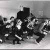 Ray Bolger and dancers in rehearsal for the stage production Come Summer