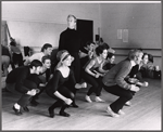 Ray Bolger and dancers in rehearsal for the stage production Come Summer