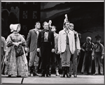 Ray Bolger and David Cryer (with nooses around neck), and company in the stage production Come Summer