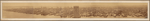 Panoramic view of Manhattan, showing Brooklyn Bridge under construction