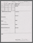 Stage manager's log