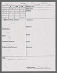 Stage manager's log