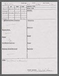 Stage manager's log