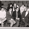 Playwright Ron Clark [front far left], playwright Sam Bobrick [front second from left], director George Abbott [front far right], Maureen Stapleton [back left], Lou Jacobi [back center], Martin Huston [back right] and unidentified in rehearsal for the stage production Norman, Is That You?