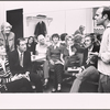 Ruth Donnelly [standing at left], Evelyn Keyes [seated at left], Don Ameche [next to Keyes ], Swen Swenson [seated at right] and unidentified in the touring stage production of the 1971 Broadway revival of No, No, Nanette