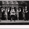 Benny Baker [far left], Martha Raye [center], Bobby Van [second from right] and ensemble in the 1971 Broadway revival of No, No, Nanette