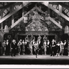 Benny Baker [fifth from left], Martha Raye [center], Bobby Van [seventh from right] and ensemble in the 1971 Broadway revival of No, No, Nanette