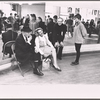 Busby Berkeley [seated], Ruby Keeler [seated], Donald Saddler, Mary Ann Niles and unidentified others in rehearsal for the 1971 Broadway revival of No, No, Nanette