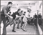 Ruby Keeler [at right in foreground], Busby Berkeley [seated in background], Donald Saddler [standing in background near mirror] and unidentified others in rehearsal for the 1971 Broadway revival of No, No, Nanette