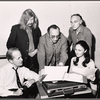 Burt Shevelove [standing center], Donald Saddler [standing at right] and unidentified others in the touring stage production of the 1971 Broadway revival of No, No, Nanette