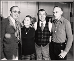 Burt Shevelove, June Allyson, Dennis Day and Donald Saddler in publicity photo for the touring stage production of the 1971 Broadway revival of No, No, Nanette
