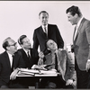 Elliot Martin, Gene Saks [center] and Robert Preston [right] in rehearsal for the stage production Nobody Loves an Albatross