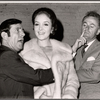 Norman Wisdom, Roni Dengel and Rex Garner in rehearsal for the stage production Not Now, Darling