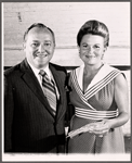 Hugh Alexander and Pamela Gruen in rehearsal for the stage production Not Now, Darling