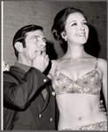 Norman Wisdom and Roni Dengel in rehearsal for the stage production Not Now, Darling