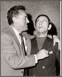 Rex Garner and Norman Wisdom in rehearsal for the stage production Not Now, Darling