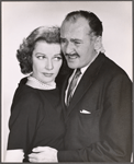Ann Sheridan and Michael Clarke-Laurence in publicity for the stage production Odd Man In