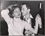 Abbe Lane and Tony Randall in rehearsal for the stage production Oh Captain!