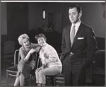 Jacquelyn McKeever, Abbe Lane and Tony Randall in rehearsal for the stage production Oh Captain!