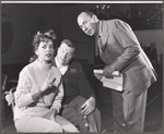Abbe Lane, Xavier Cugat and Jose Ferrer in rehearsal for the stage production Oh Captain!