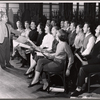 Jay Blackton [left] and unidentified others in rehearsal for the stage production Oh Captain!