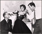 Franchot Tone, Betsy Von Furstenberg and Gig Young in the stage production Oh, Men! Oh, Women!