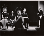 Robert Klein, Rod Perry [left], Leonard Sillman [right] and unidentified others in the stage production New Faces of 1968