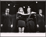 Brandon Maggart, Leonard Sillman and Robert Klein and unidentified [second from left] in the stage production New Faces of 1968