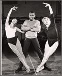 Clifford David [center] and unidentified others in rehearsal for the stage production One a Clear Day You Can See Forever