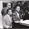 Alan Jay Lerner, Robert Lewis and Burton Lane in rehearsal for the stage production One a Clear Day You Can See Forever