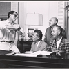 Herbert Ross, Alan Jay Lerner, Robert Lewis and Burton Lane in rehearsal for the stage production One a Clear Day You Can See Forever