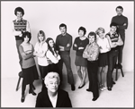 Nancy Hamilton, Geoff Leon, Pamela Adams, Liz Otto, Pat Lysinger, Edward Penn, Joy Garrett, Douglas Houston, Georgia Engel, Jess Richards and Charles Murphy in the stage production One for the Money, Etc.