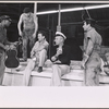 Al Lewis, John McLiam, Lloyd Nolan [center] David Winters [right] and unidentified others in the stage production One More River