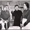 Philip Sterling, Gina Petrushka and Olympia Dukakis in the stage production The Opening of a Window