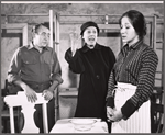 Philip Sterling, Gina Petrushka and Olympia Dukakis in the stage production The Opening of a Window