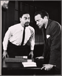 Earle Hyman and Alfred Drake in rehearsal for the 1957 American Shakespeare production of Othello