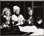 Janie Sell, Patty Andrews and Maxene Andrews in rehearsal for the stage production Over Here!