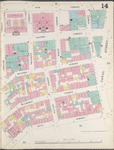Manhattan, V. 1, Double Page Plate No. 14 [Map bounded by Elm St., Canal St., Mott St., Park Row, Pearl St.]