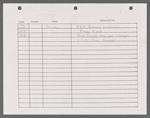 Stage manager's log