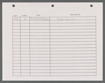 Stage manager's log