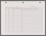Stage manager's log