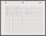 Stage manager's log