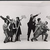 Al Freeman Jr. [far left], Godfrey Cambridge [second from left], Diana Sands [fifth from left holding pole] and unidentified others from The Living Premise comedy improv troupe*