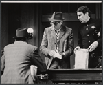 Henry Fonda [center] and unidentified others in the 1968 stage production of The Front Page