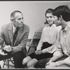 Henry Fonda and unidentified others in rehearsal for the 1968 stage production of The Front Page
